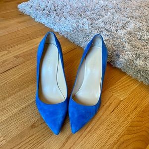 Cobalt blue suede shoes